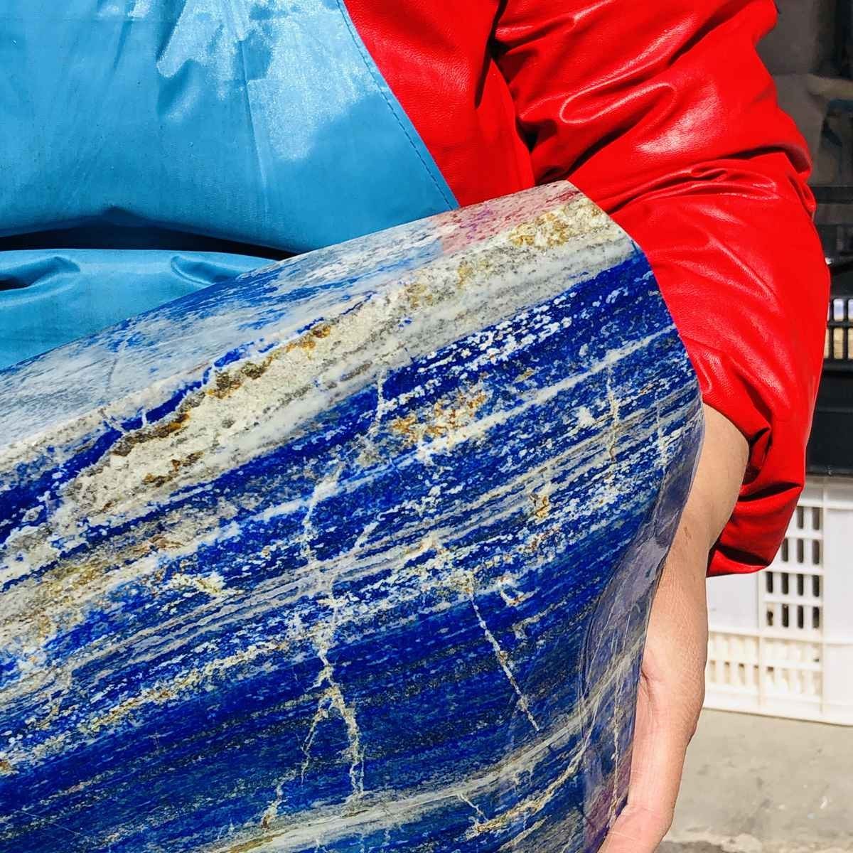 20.34LB Natural Stone Lapis Lazuli Freeform Polished Crystal Mineral Specimen