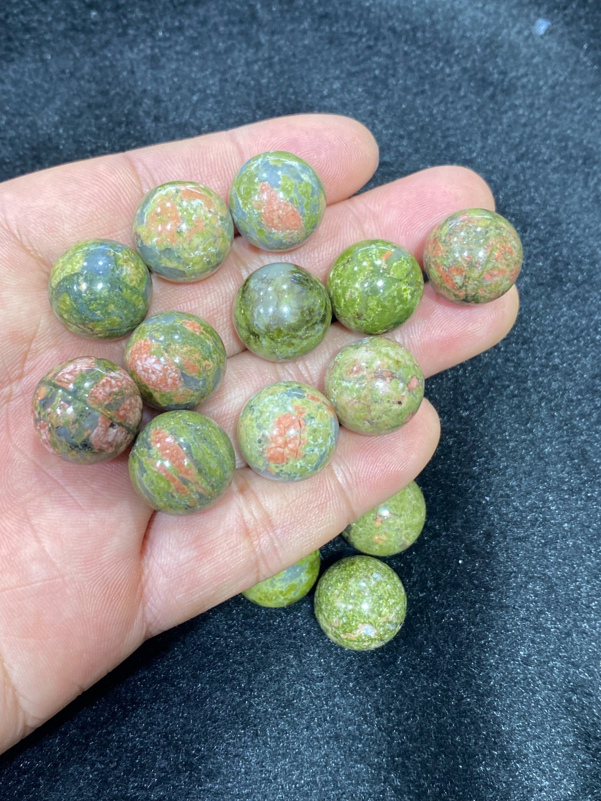 10pcs Natural Unakite Sphere Quartz Carved 15mm Crystal ball reiki healing gift
