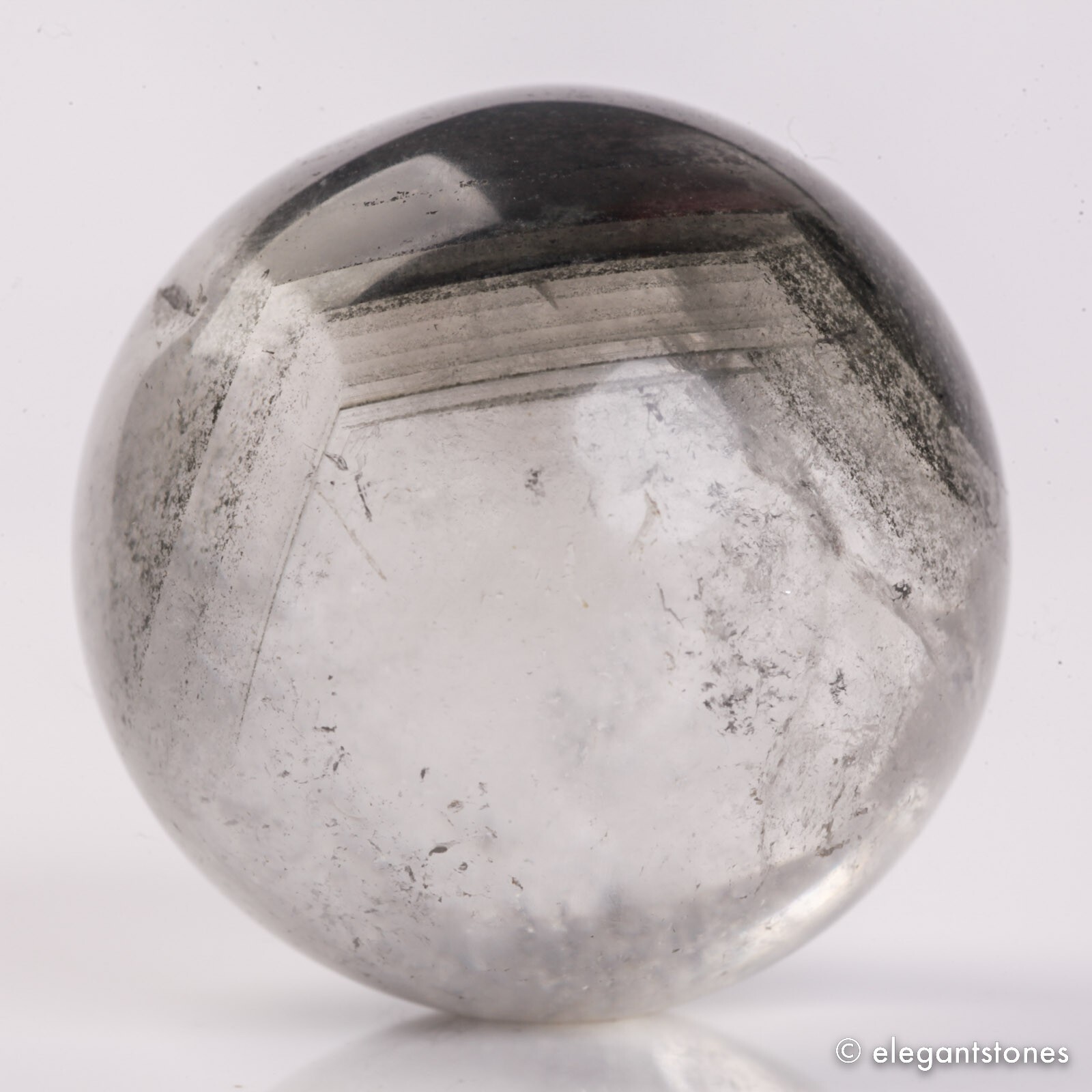 65g36mm Natural Garden/Phantom/Ghost/Lodolite Quartz Crystal Sphere Healing Ball