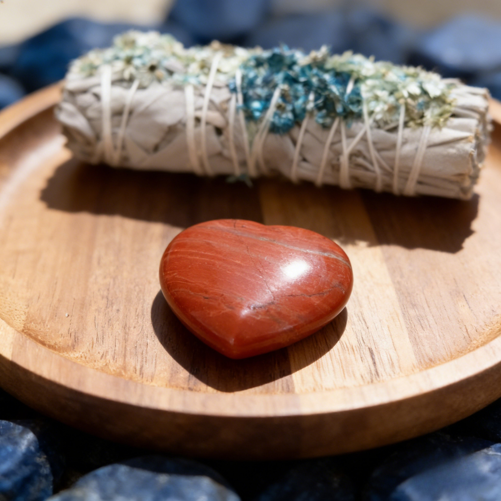 Red Jasper Heart Crystal Palm Stone Healing Worry Stone Meditation Home Decor