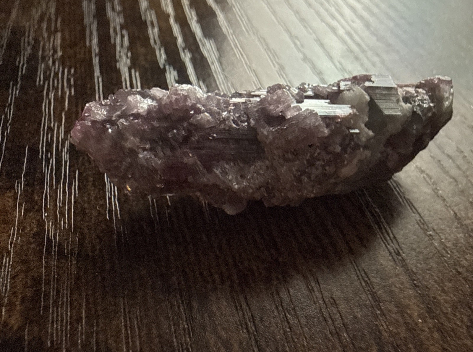 Purple Tourmaline w Lilac Lepidolite, Minas Gerais, Brazil, 12.5gr (Pseudomorph?