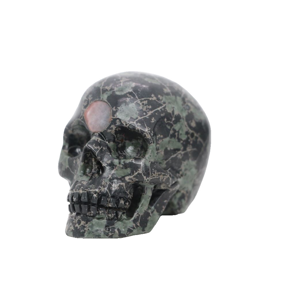 2″ PLUM FLOWER STONE Carved Crystal Skull Realistic Healing Randomly Send 1pc
