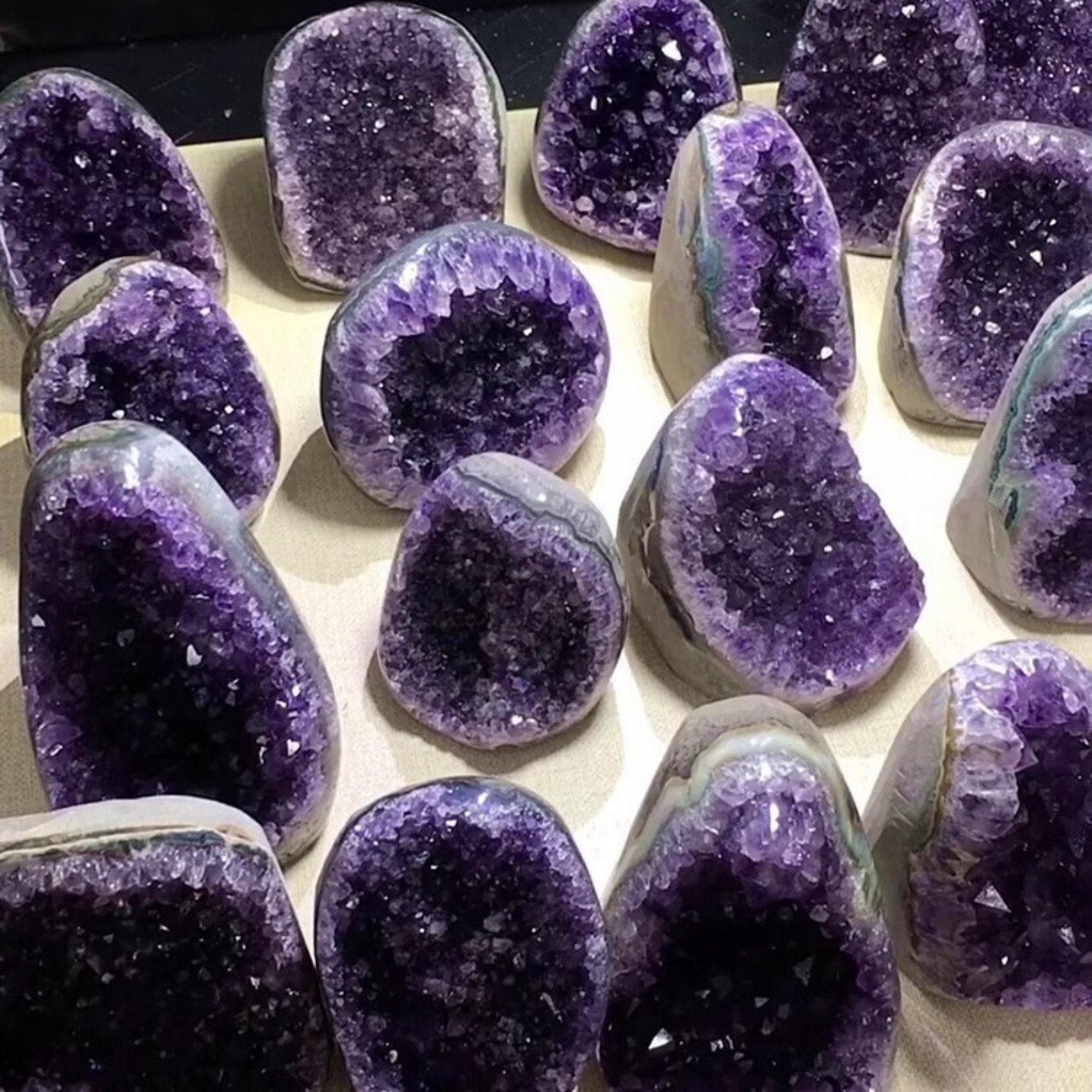 Natural Amethyst Crystal Cluster Geode Stone Home Decoration Ornament Gift