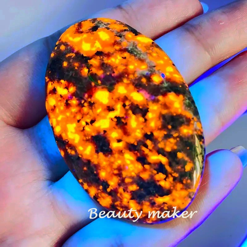 60mm Palm Yooperlite Natural flame stone Reiki Crystal Quartz Healing Decorate