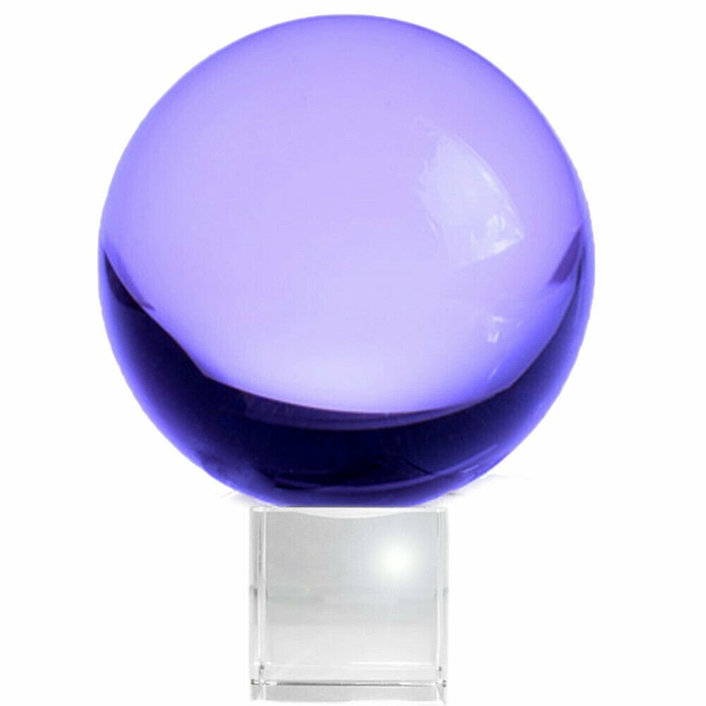 3.1 in (80mm) Crystal Ball Meditation Lensball Sphere with Free Crystal Stand