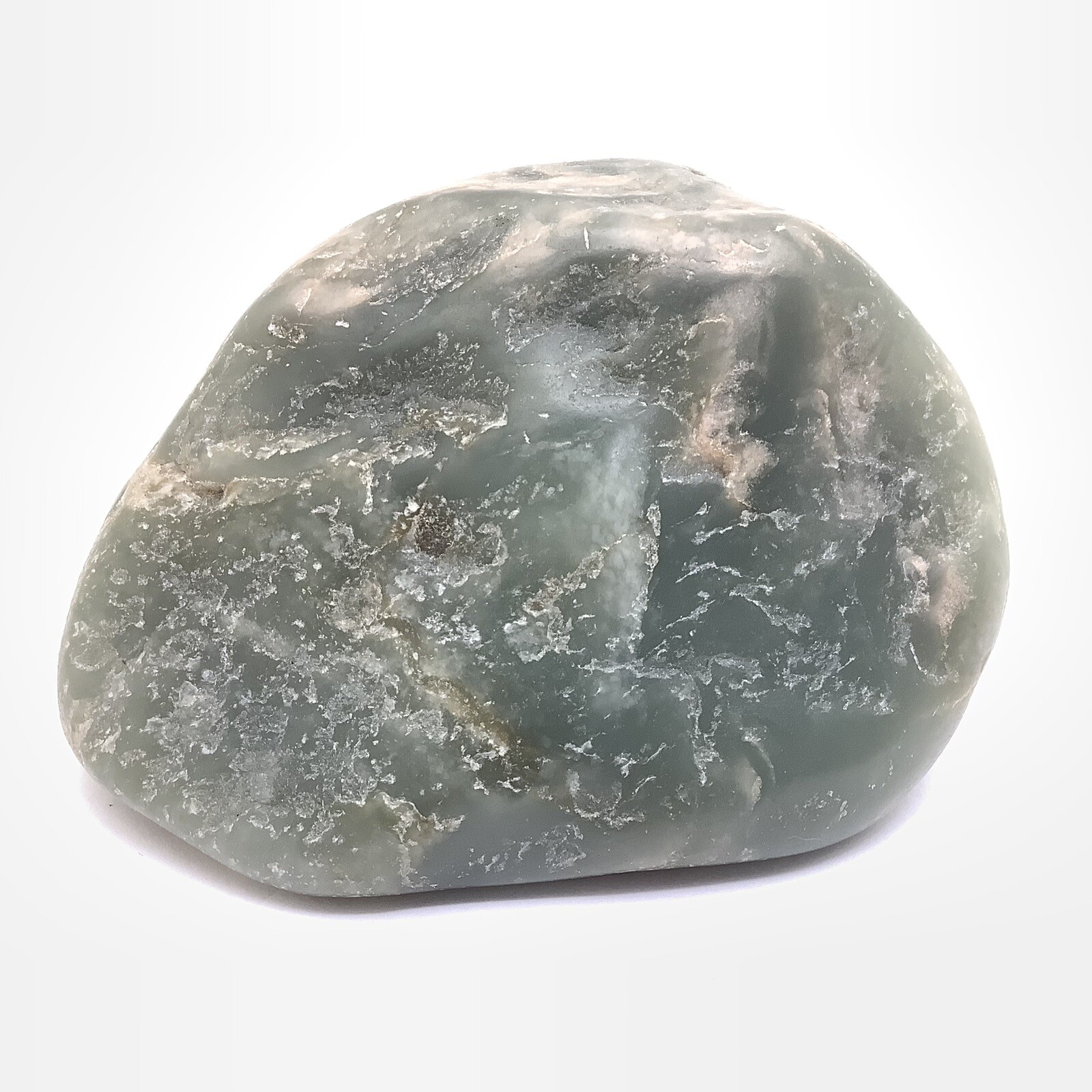Hetian Jade Cobble Celadon Green Nephrite Jade Stone Specimen Hotan China 461g