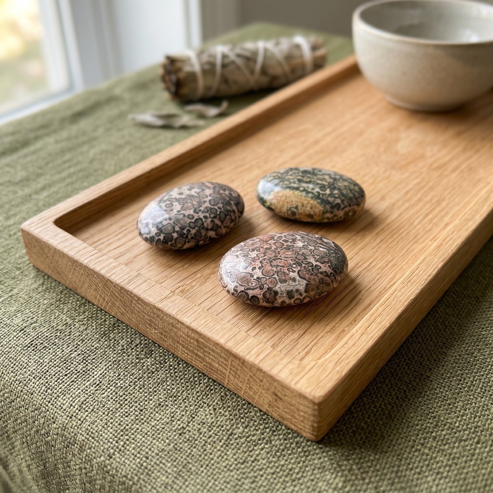 Wholesale 1.97″ Natural Leopard Stone Crystal Palm Stone Healing Decor Gift