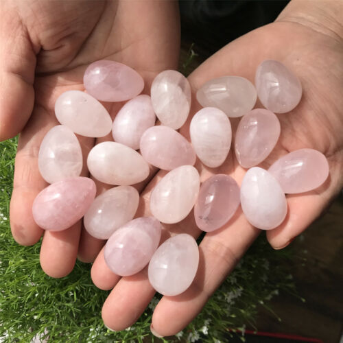 Natural rose quartz eggs quartz crystal pendant mineral carved skull reiki 10pcs