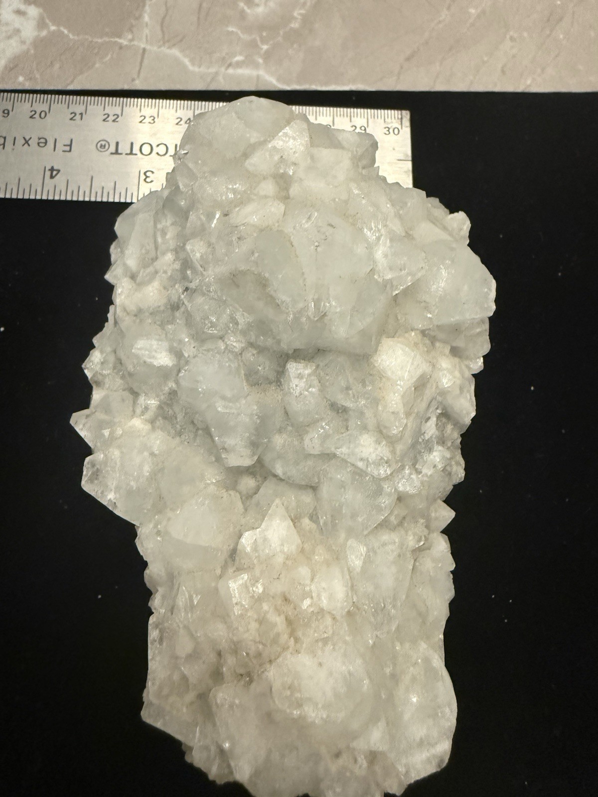 White Crystal Cluster on Matrix Rock Mineral Specimen Approx 5-6 in