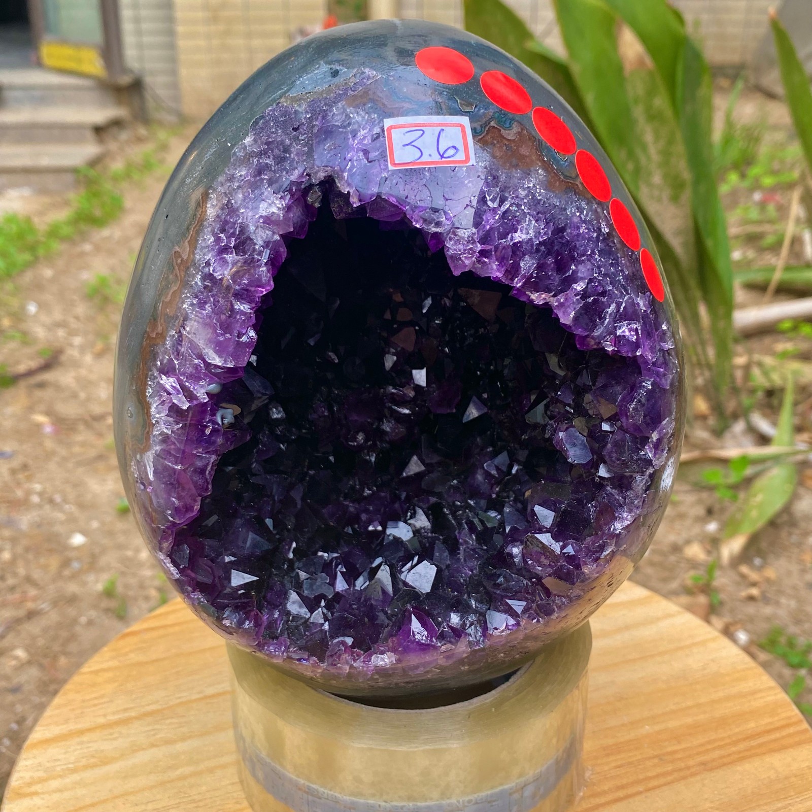 7.93LB Natural amethyst Dinosaur egg Quartz Crystal specimen healing