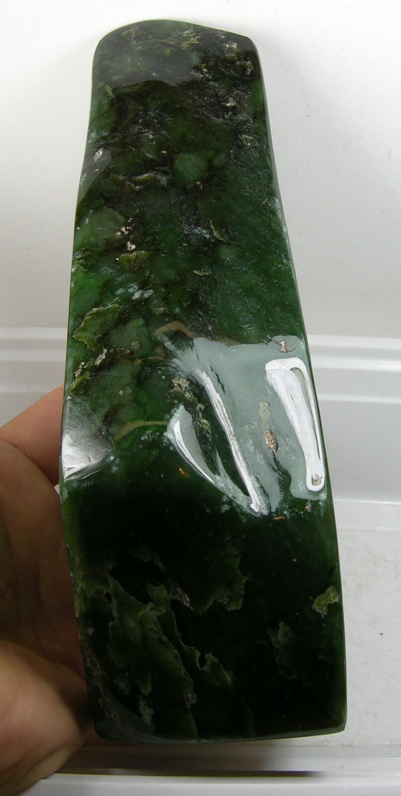 1393g Russia 100% Natural Rough Green Jade Block Specimen 3 lb 1 1/8 oz 180mm