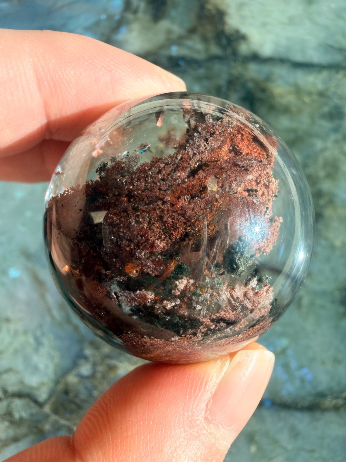 Top Grade Rare Rouge Pink Garden Quartz Sphere From Brazil, 1.5″ | High Clarity