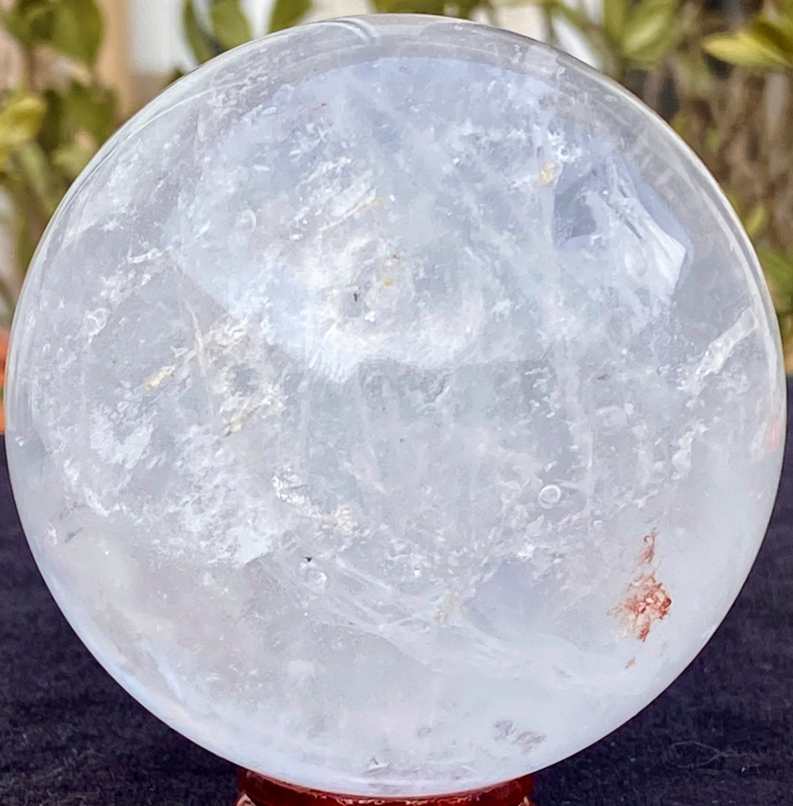 1.15LB Natural white crystal transparent quartz crystal ball repair