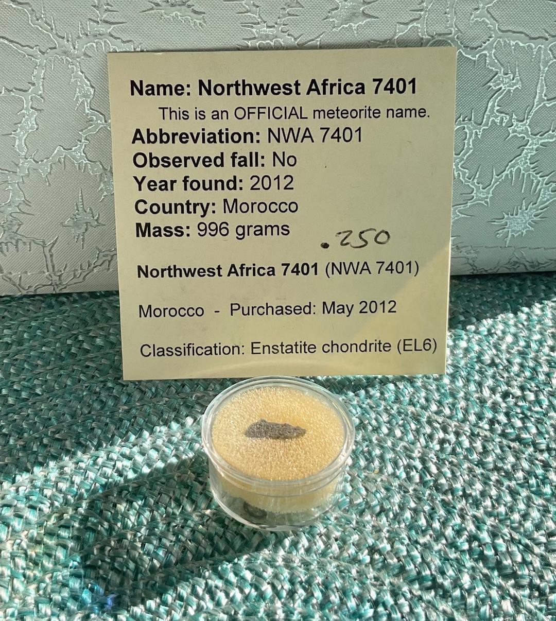 North West Africa NWA 7401 / Enstatite Chondrite {EL6} .250 gram✨✨✨✨✨