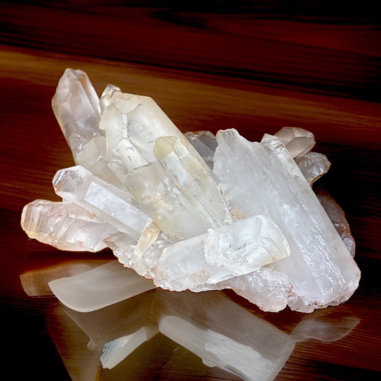 Set Of 2 Free Standing Natural Clear Crystal Quartz Decor Pieces Totaling 5lbs