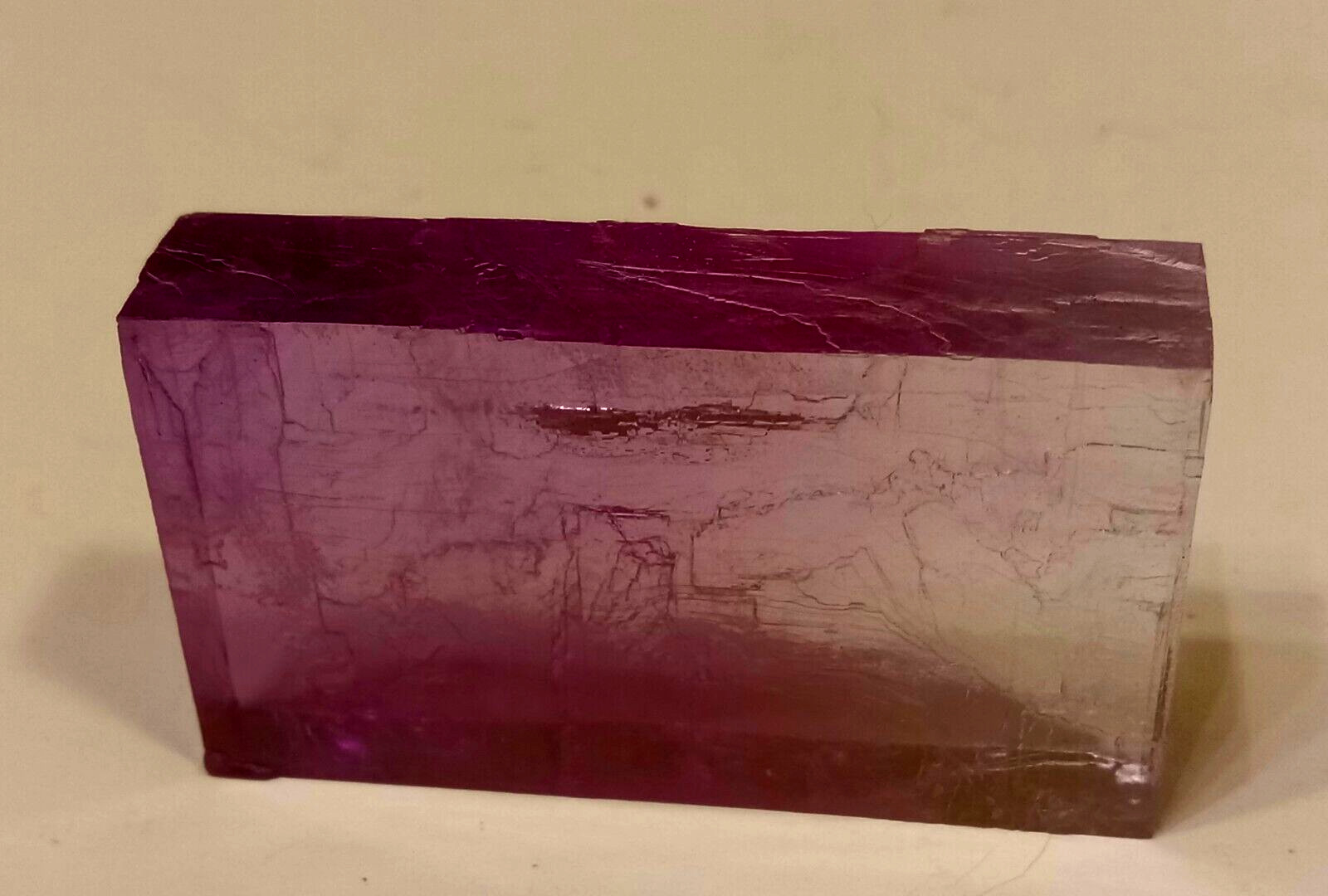 PURPLE HALITE CRYSTAL. Rectangle Shape. Transparent & Clear. 22 grams. 110 ct.