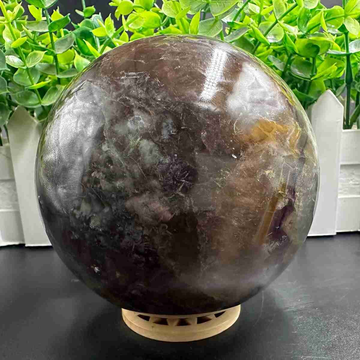 1835g Natural Fluorite Quartz Sphere Crystal Energy Ball Reiki Healing Gem
