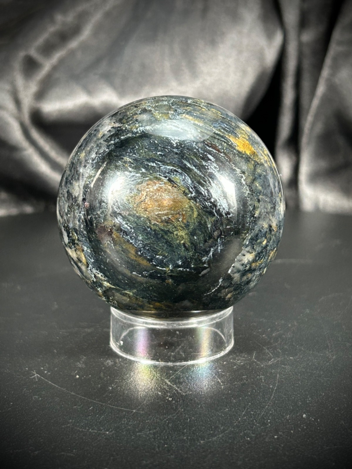 2.21″ Pietersite Sphere With Acrylic Stand 8.9oz (254 grams)