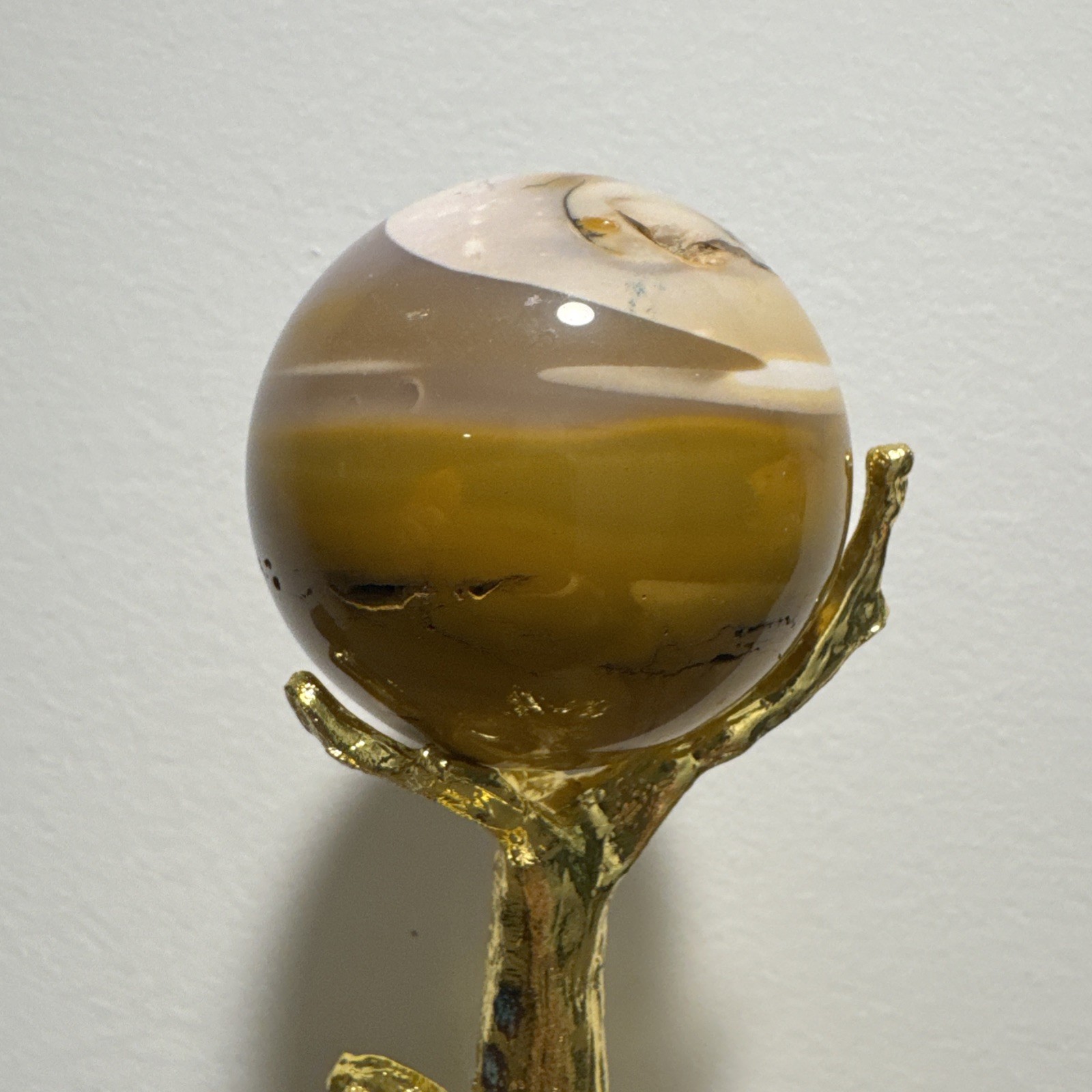 Mookaite Crystal Sphere On Metal Stand 317 Grams 63 mm