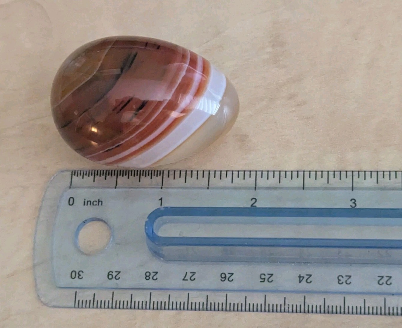 Banded Agate Polished Egg 2″ Natural Striped Stone w/ Stand Desk Display