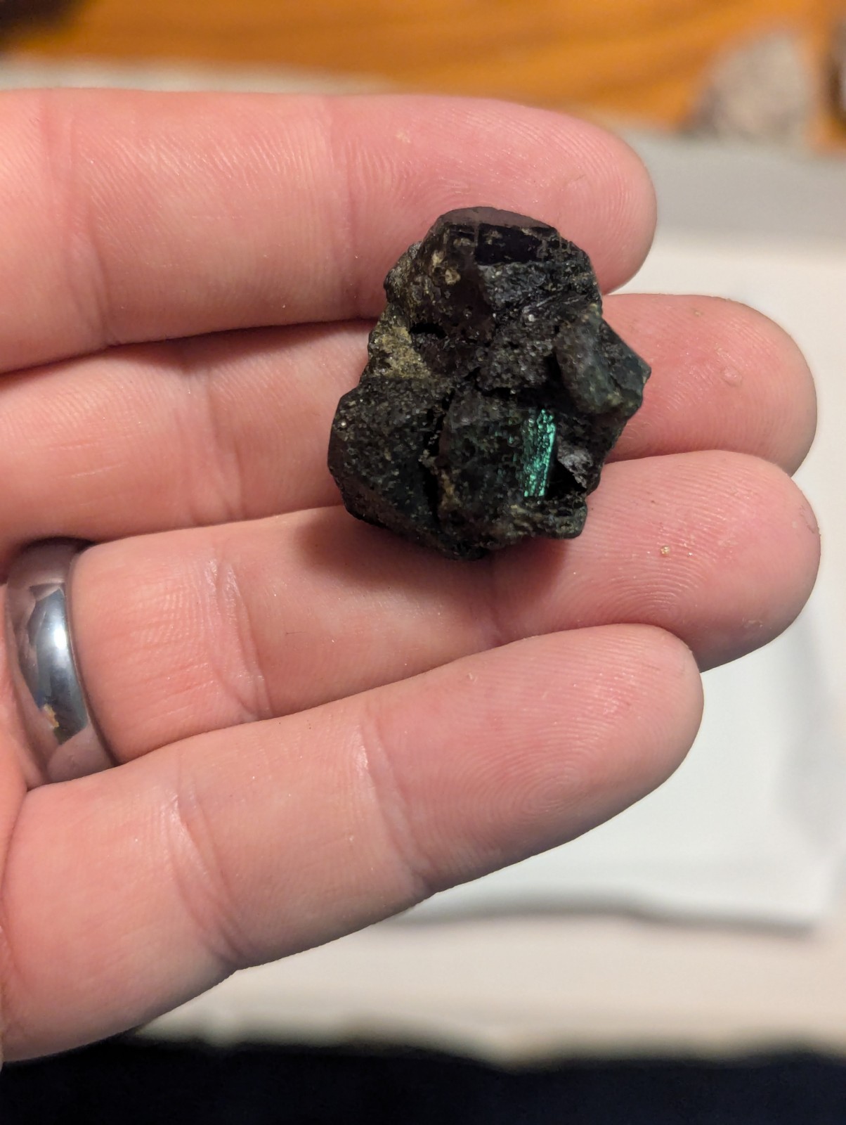 Funky Epidote Crystal Magnetite Pseudomorph Cluster Specimen