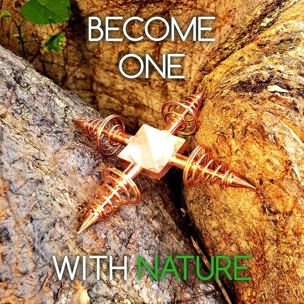 Copper Energy Generator with Quartz Pyramid & Coils for Healing, Reiki, Chakra B