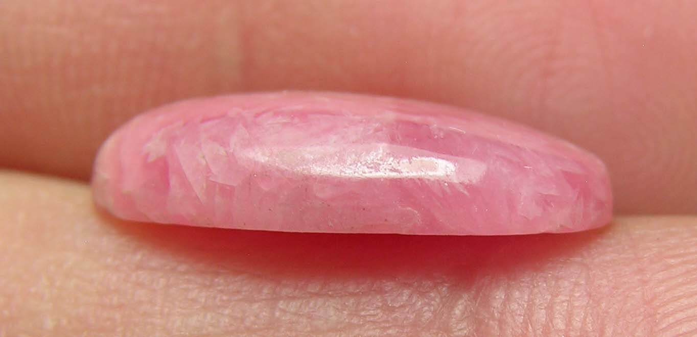 7.15ct Argentina 100% Natural Rhodochrosite Cabochon Gemstone 1.40g 16.00mm