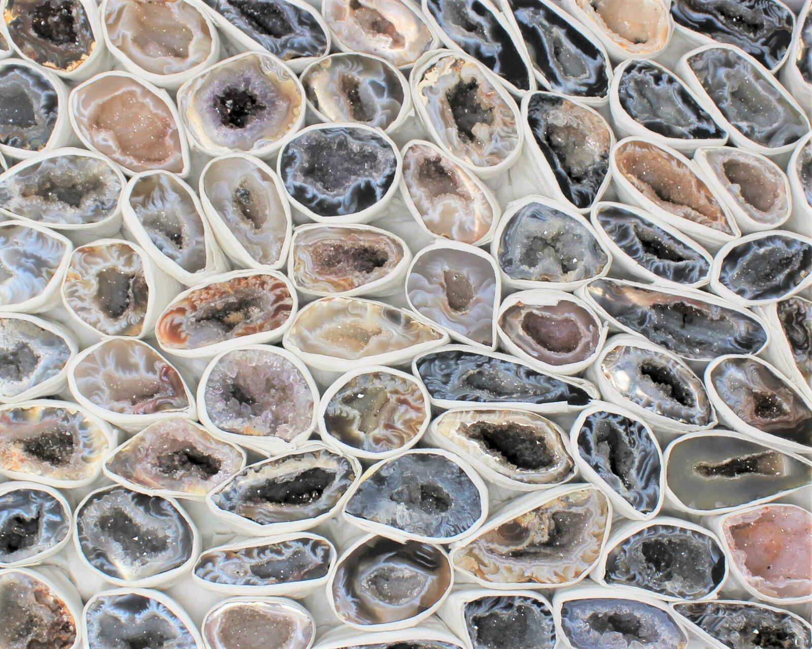 Small Oco Agate Geodes, Natural Crystal Druzy Halves, Bulk Wholesale Lots!