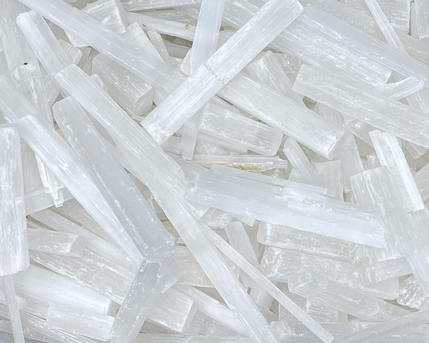 BULK 5 lb Wholesale Lot Selenite Logs Crystal Sticks Wand Blades CLEARANCE
