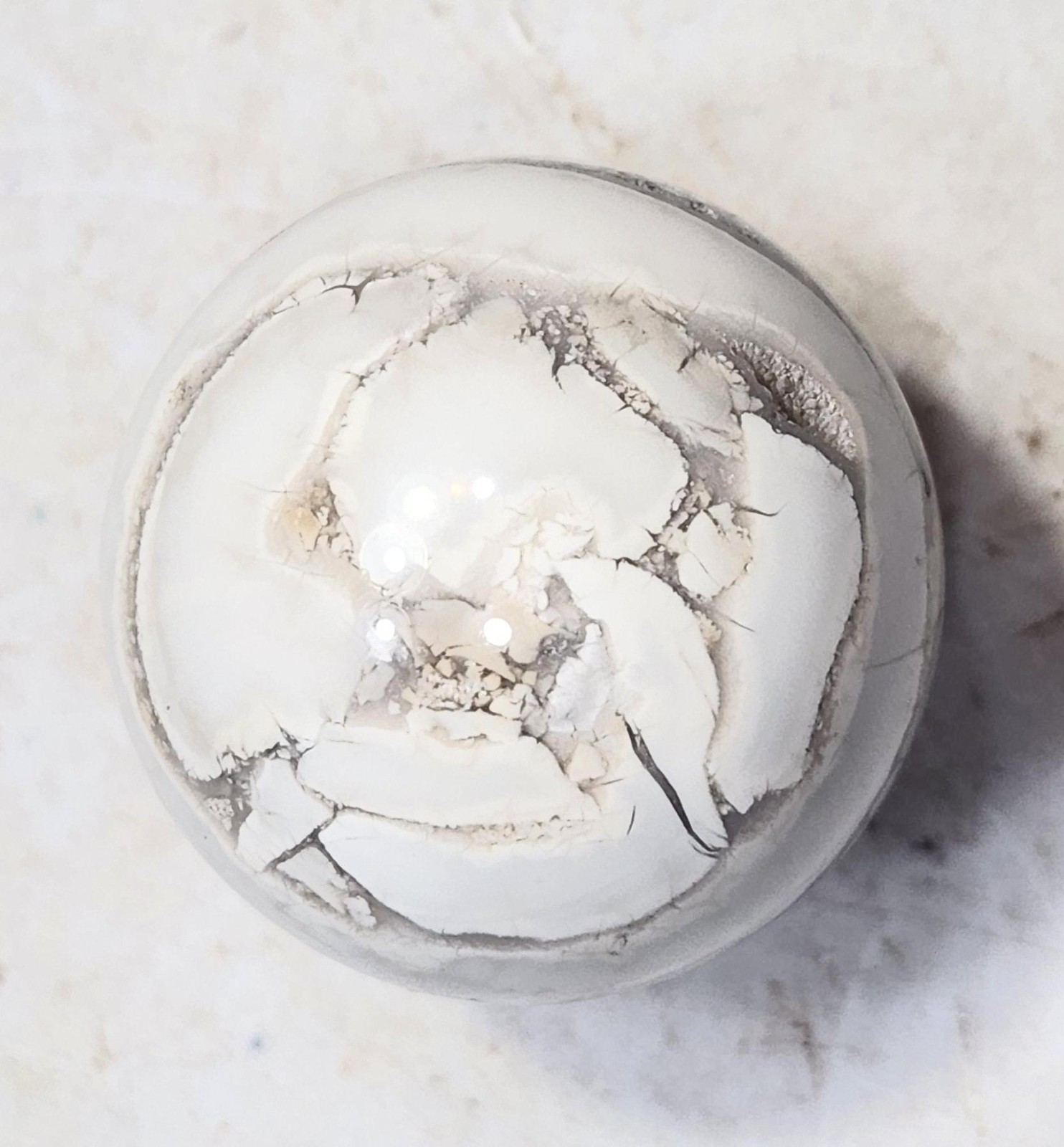 Fluorescent Chalcedony and Magnesite 38mm Sphere for UV Collection 6512