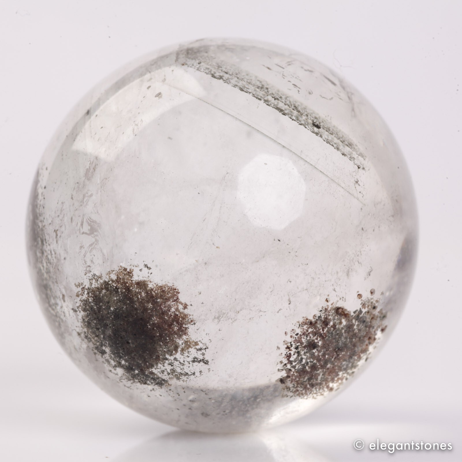 91g40mm Natural Garden/Phantom/Ghost/Lodolite Quartz Crystal Sphere Healing Ball
