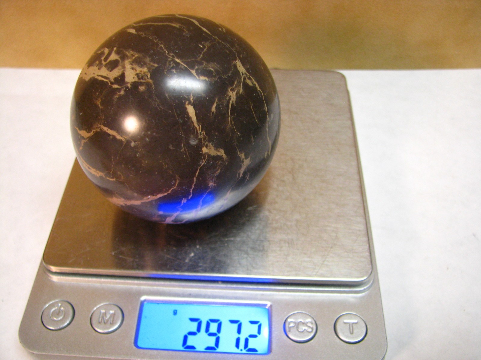 .65lb 2.3inch CAMOUFLAGE JASPER SPHERE TAN DARK BROWN/BLACK MADAGASCAR #290