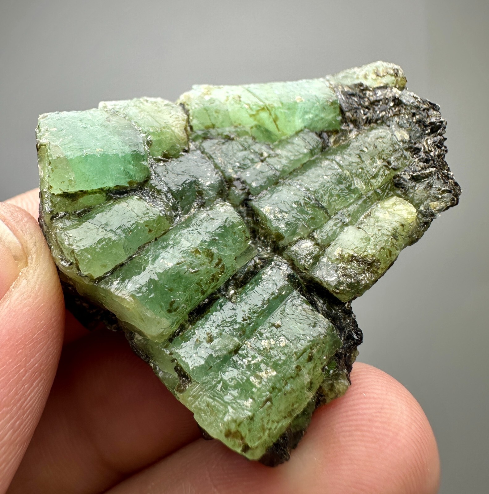 104 Carat Full Terminated Top Green Chitral Emerald Crystals Clusters From @PAK