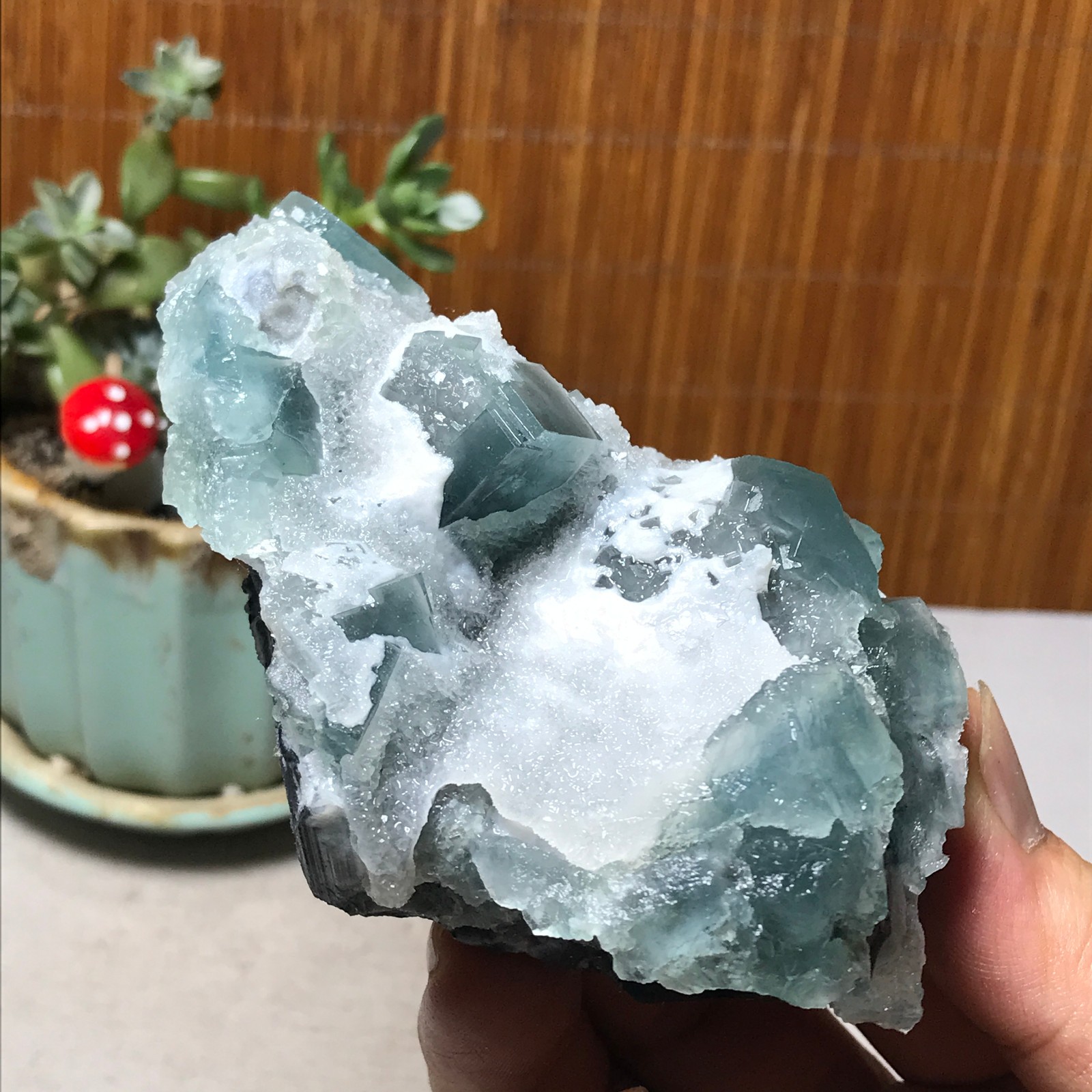100-70-40mm Rare Natural Green Calcite fluorite Mineral Specimen 295g A6091