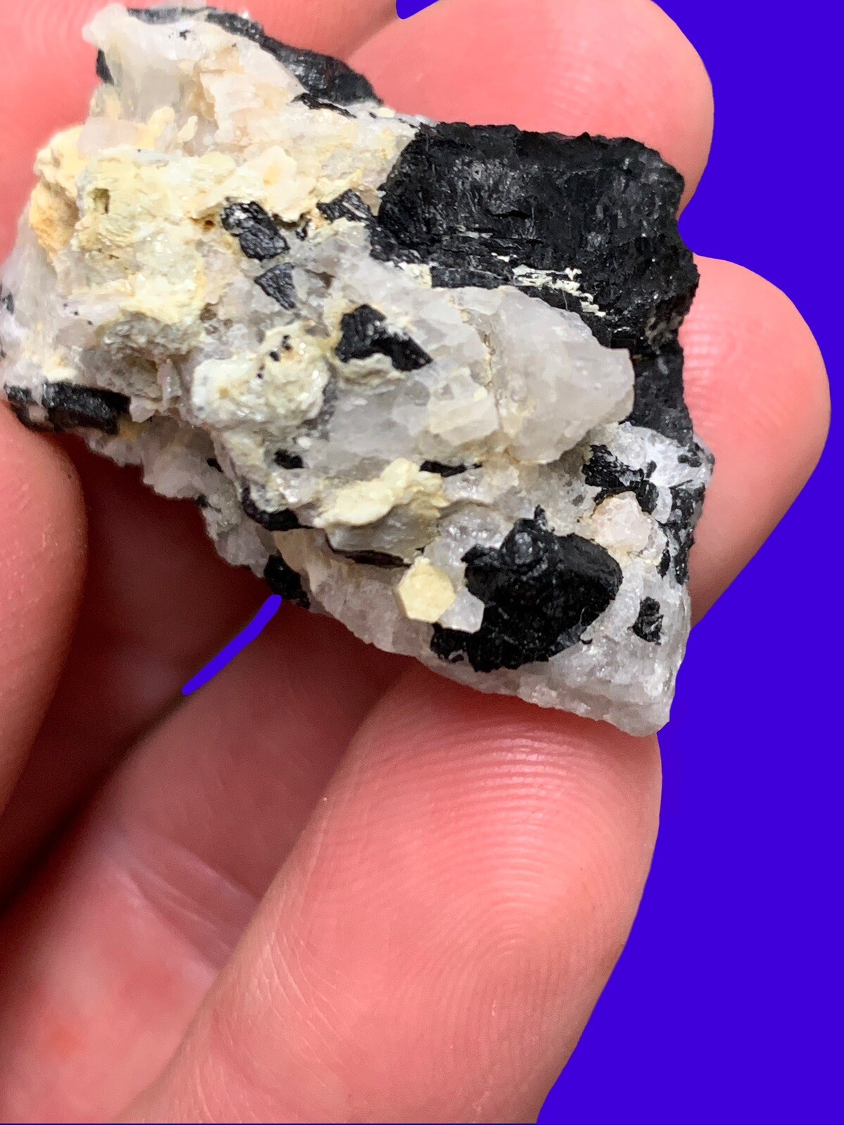 Golden Beryl (Heliodor)/Black Tourmaline. Crystals Gemstones Rocks Minerals