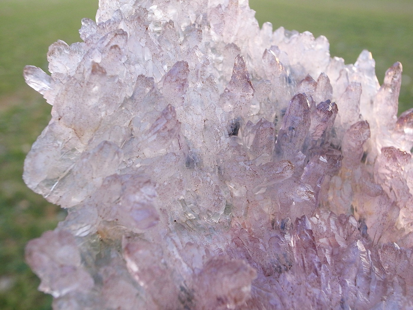 Purple-Lavender Center AMETHYST FLOWERS w/Crystal ClearTips Brazil for sale