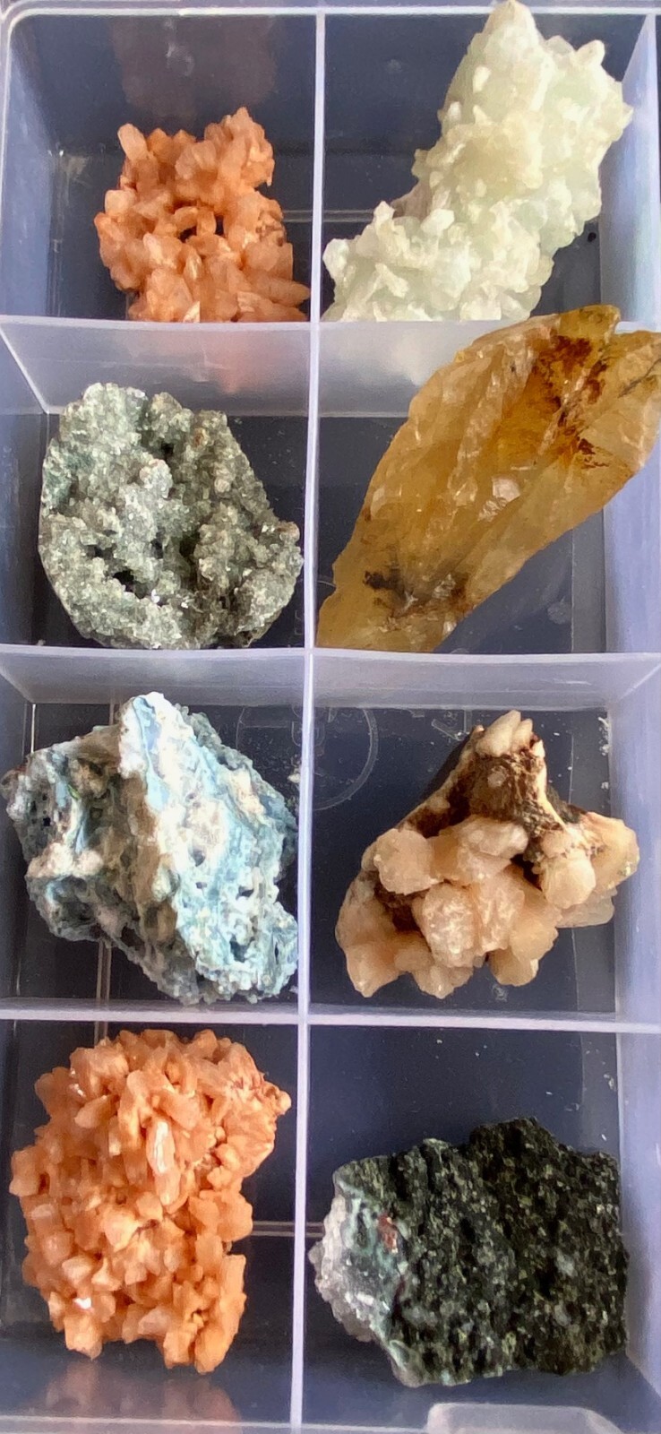 Apophyllite and other mixed zeolite 24 pieces flat in one deal # 147