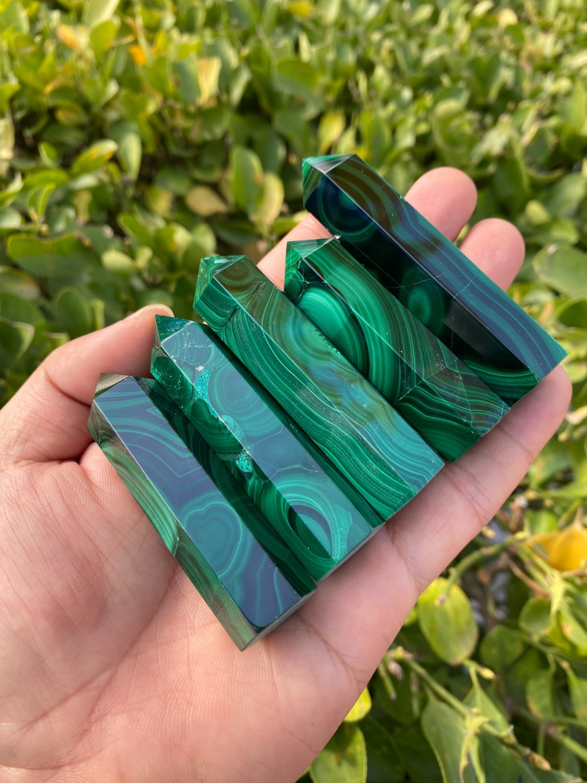 1pc Top Natural Malachite Quartz Obelisk Crystals Tower Chakras Point healing