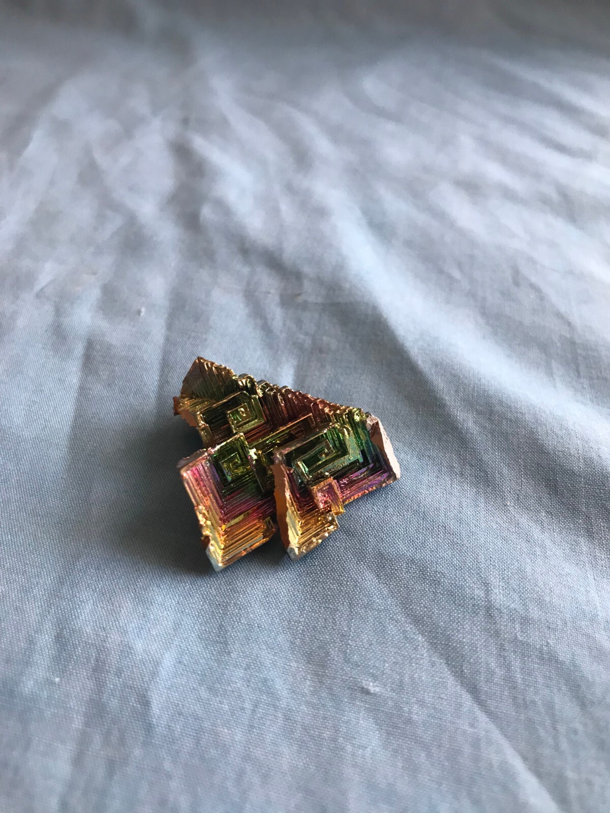 Pretty .89 Ounce 1-5/8” x 1-1/4” x 5/8” Piece of Rainbow Bismuth Crystals