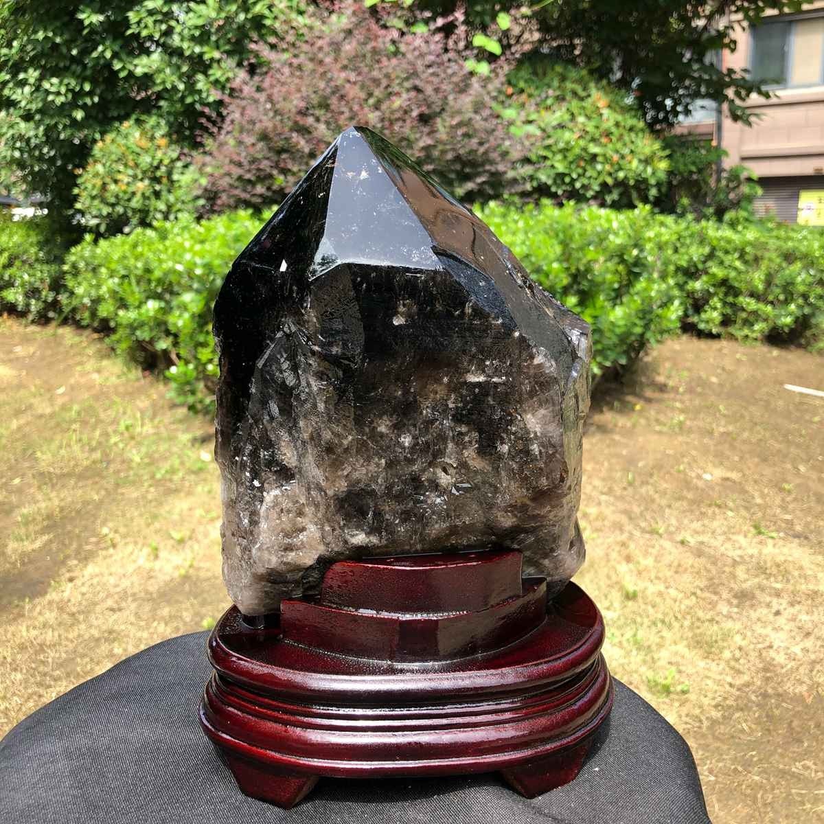 12.78LB Natural Dark tea quartz Crystal Specimen Reiki Mineral Add bracket 1810