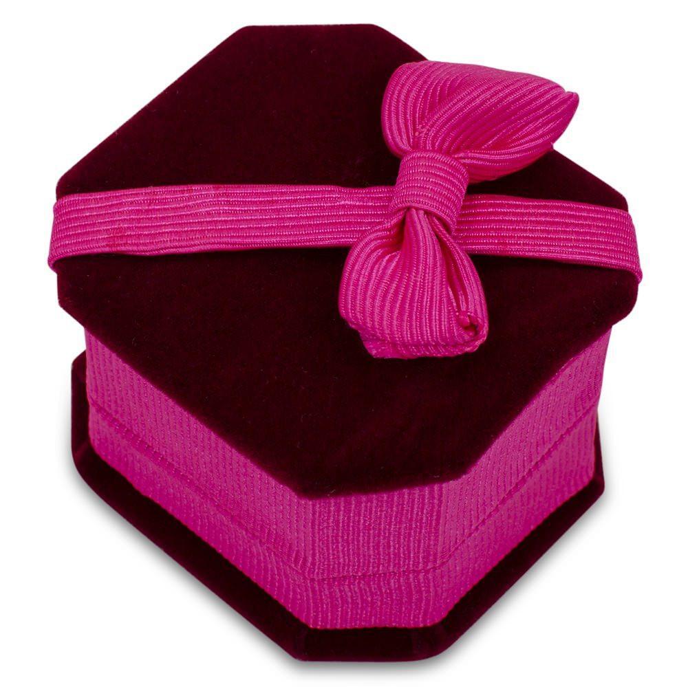 Octagon Velvet Ring Jewelry Box 2.75 Inches x 2.25 Inches X 1.25 Inches
