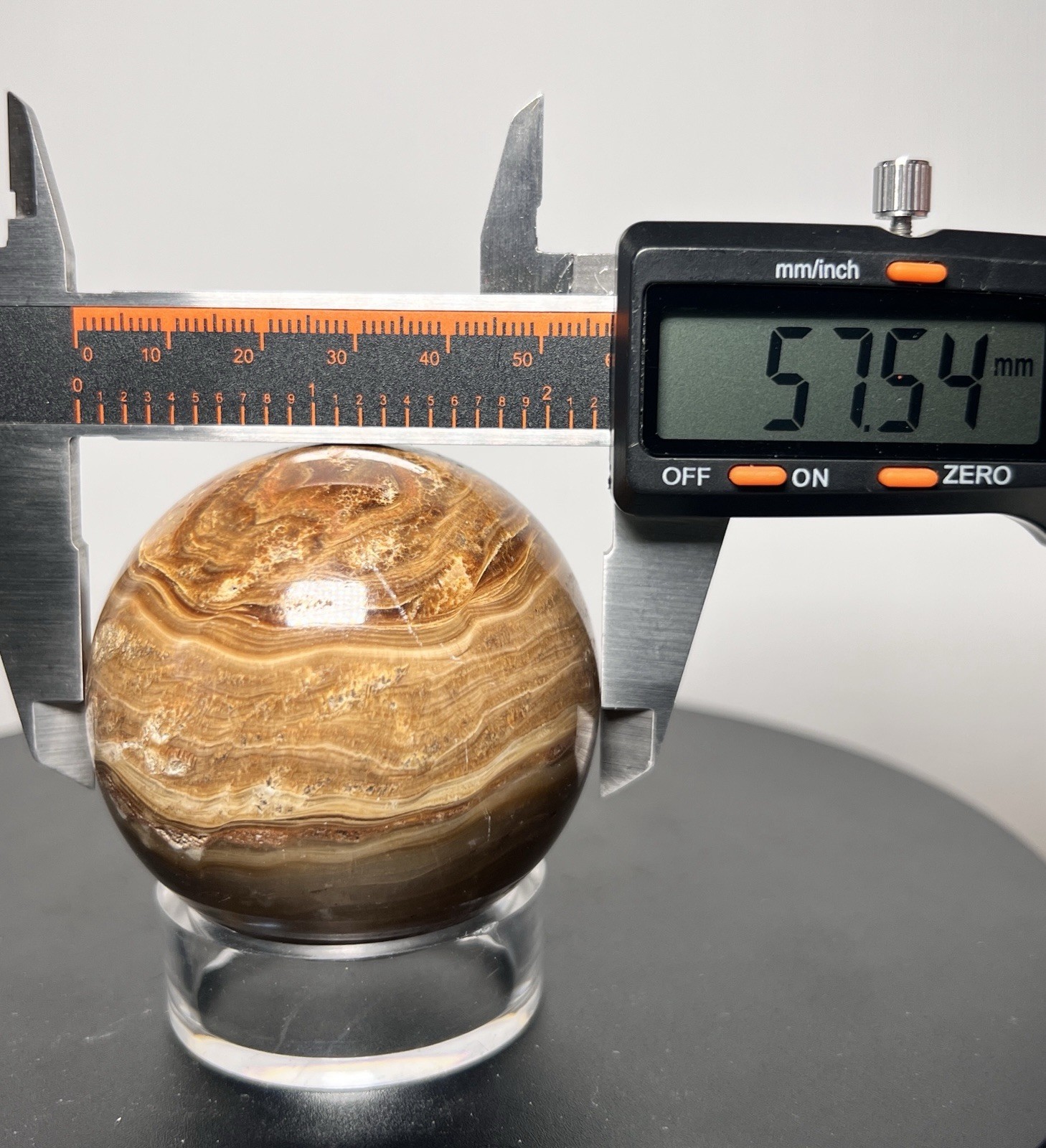 Chocolate Calcite Sphere w/holder (57mm)
