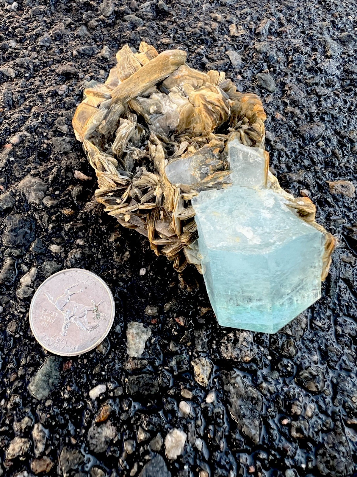 Pakistan Gilgit Aquamarine Specimen With Mica 6.6 Oz