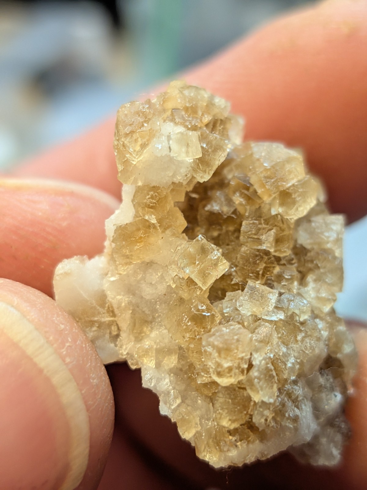 Brown Fluorite Cluster with Quartz Fluorescent Western Kentucky USA