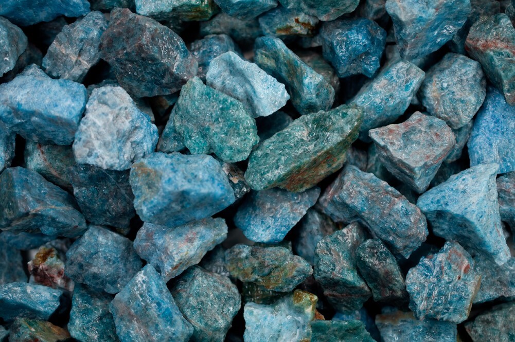 1/2 lb Blue Apatite Rough Stones – Natural Crystal Mineral Specimens Tumbling