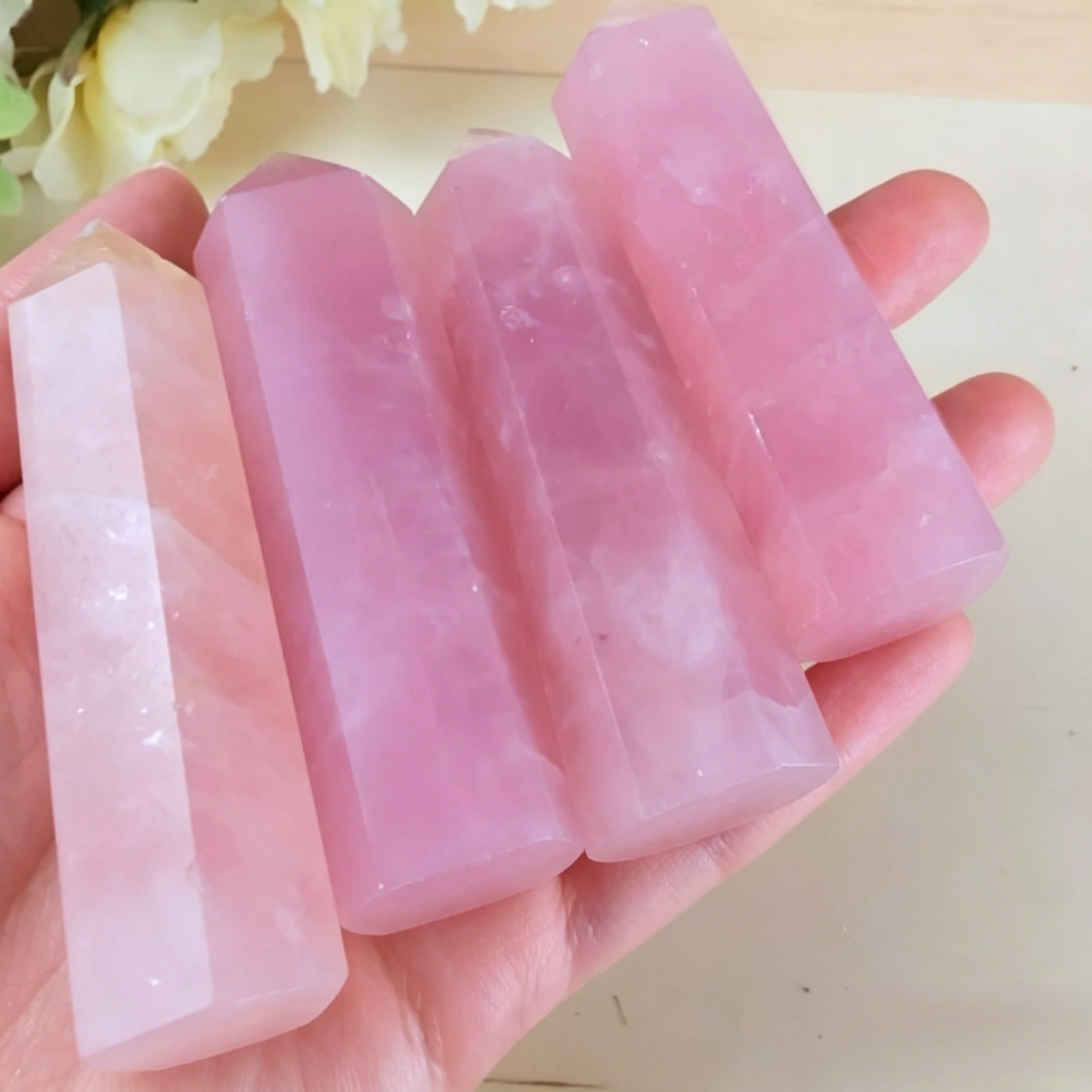Rose Quartz Generator Tower Natural Pink Crystal Point 3in Meditation Healing