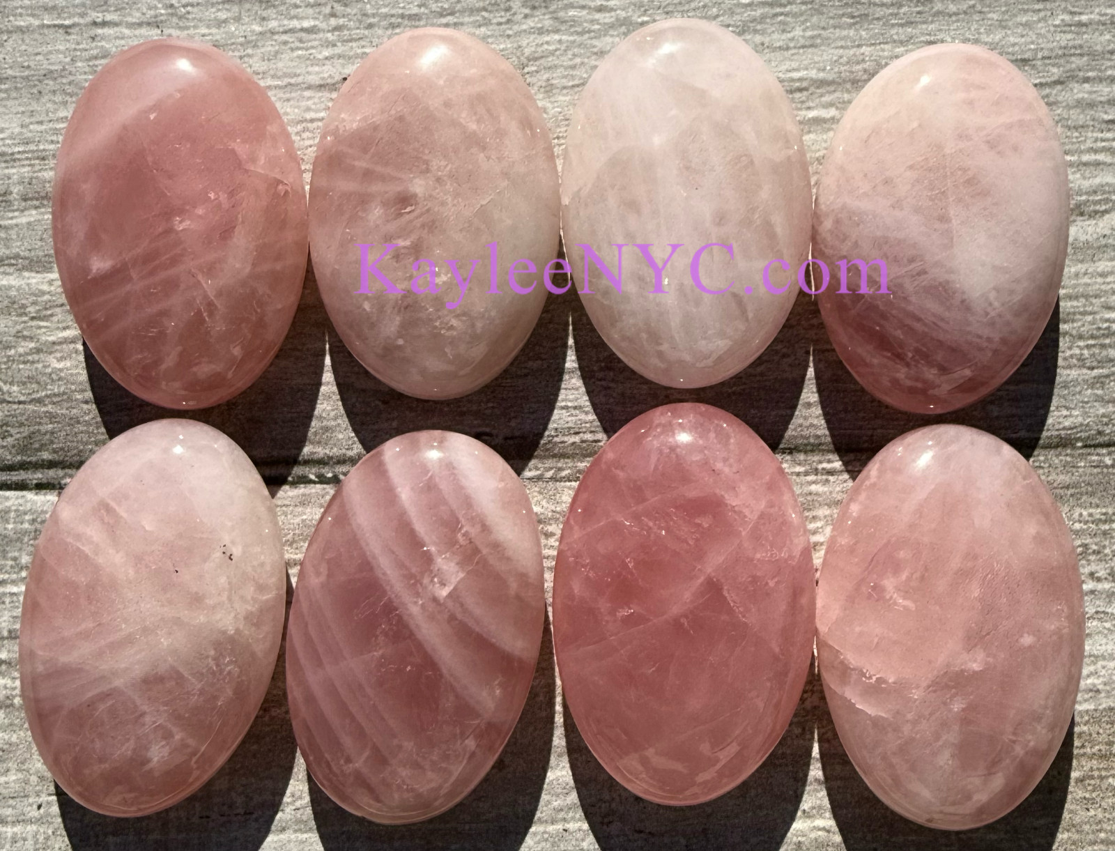 Wholesale Lot 8 PCs Natural Rose Quartz Palm Stone Crystal Healing