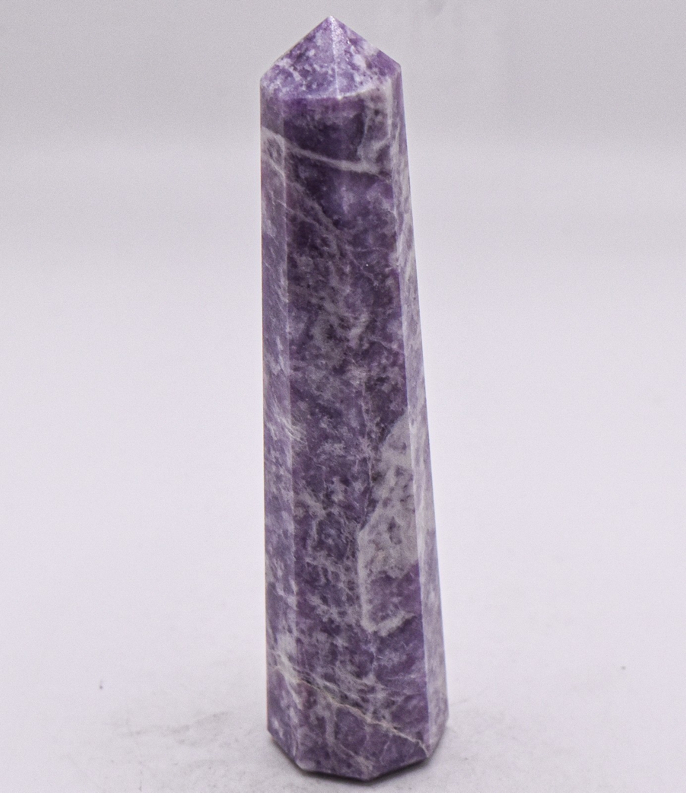 4″ Lepidolite Obelisk Polished Purple Lilac White Gemstone Crystal Mineral Brazl