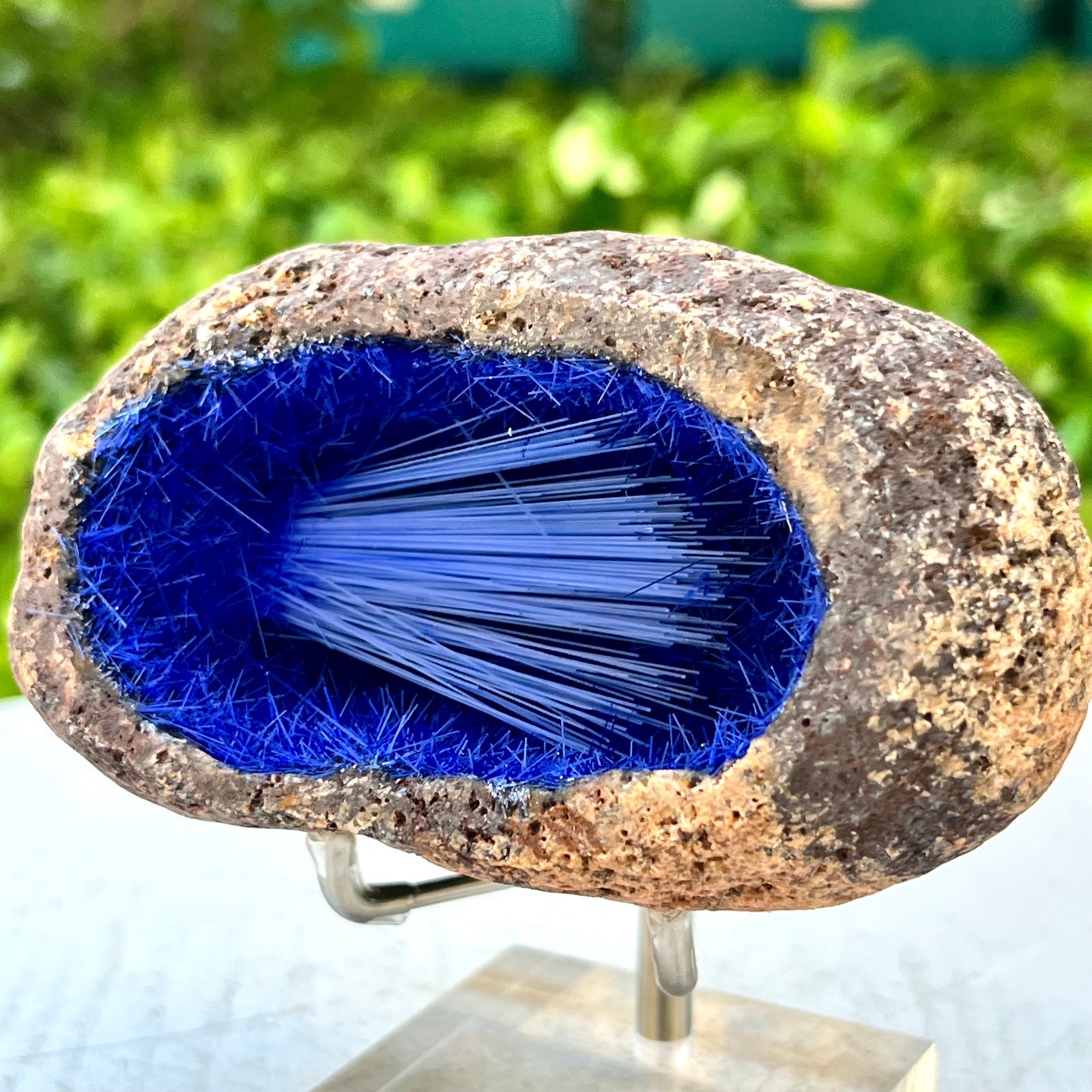 445G Blue Natural Goethite Crystal Quartz Energy Ore Healing Mineral Specimen