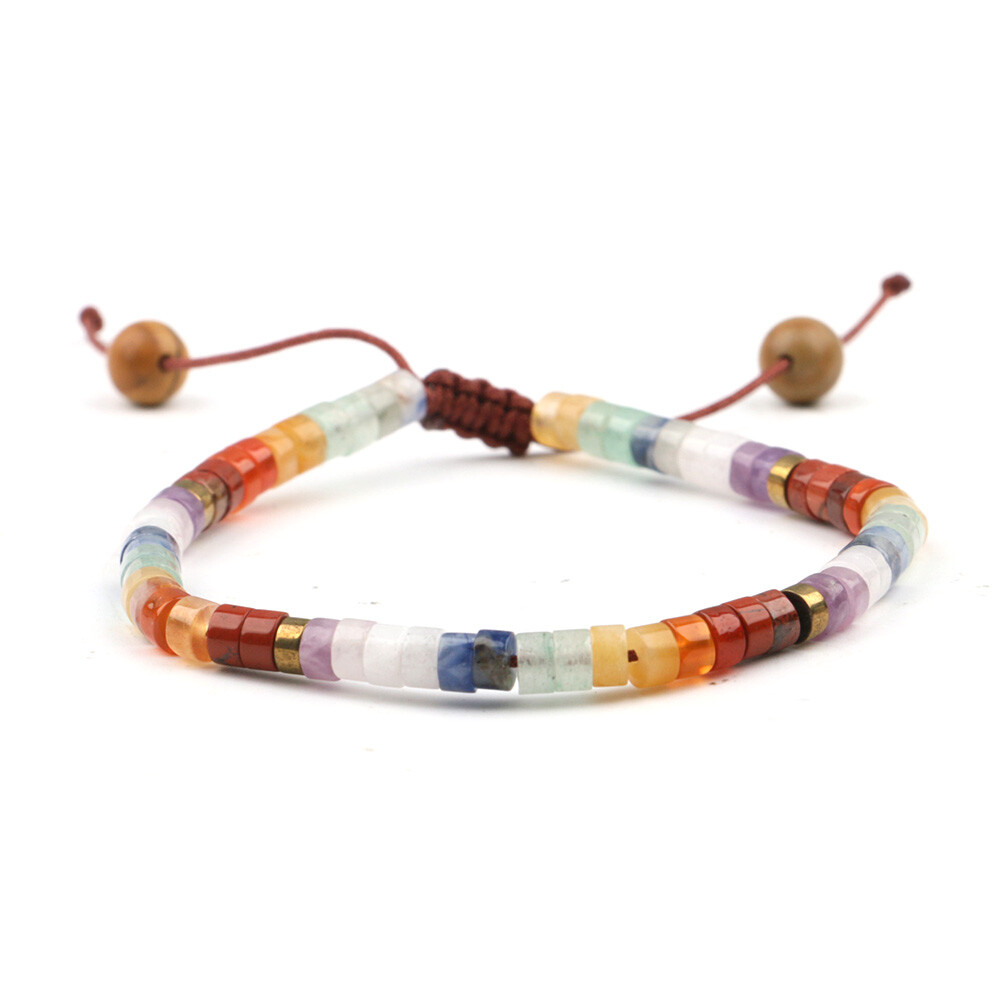 Natural Beaded Crystal Stone Bracelet Handmade Gemstone Dainty Jewelry Healing